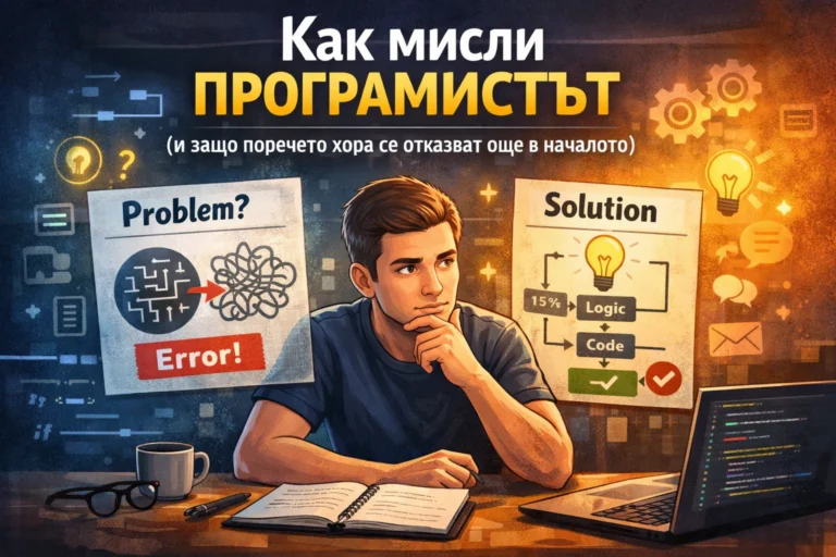 Как мисли програмистът – визуално представяне на процеса от проблем до решение в програмирането